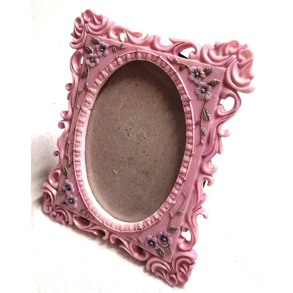 Ornate Pink Resin Picture Frame 3.5